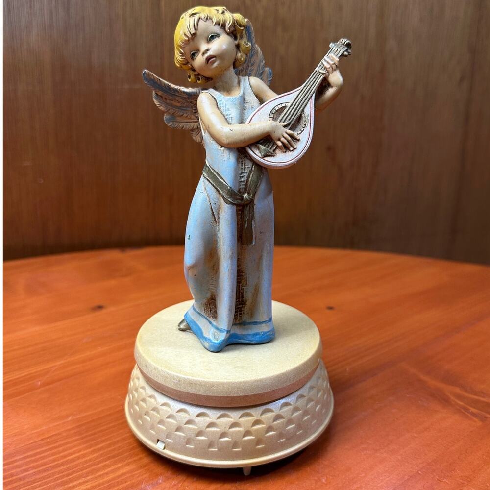Vintage Fontanni Depose Angel Music Box Figurine- Plays Happy Birthday